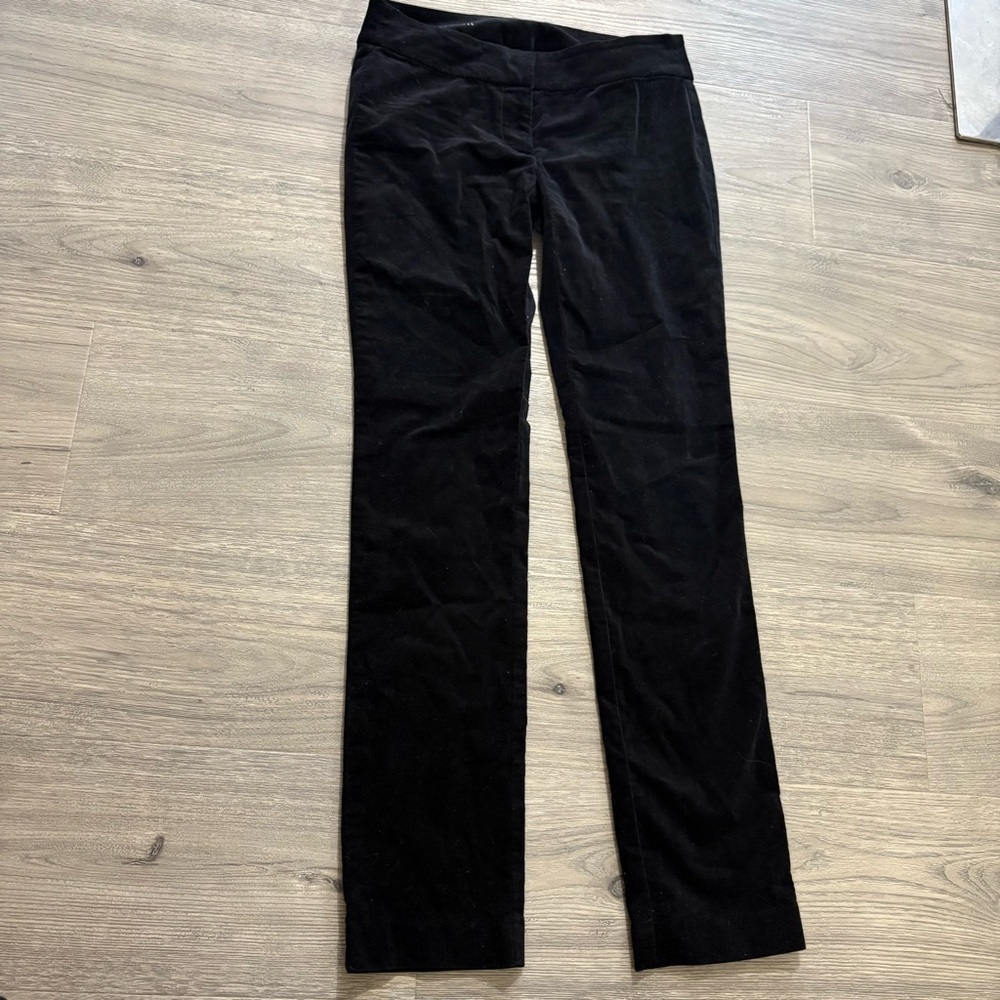 Ann Taylor‎ Black Velvet Skinny Pants Sz 2P Classic Holiday City Office Preppy